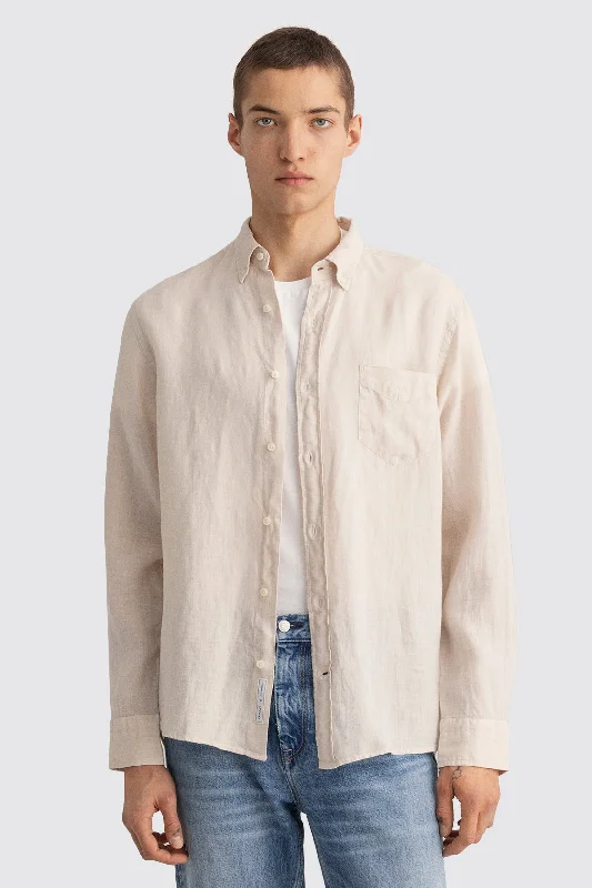 Gant Regular Linen Shirt Putty