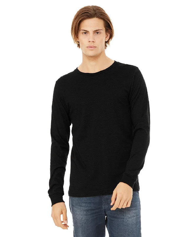 Final Markdown Bella+Canvas Long Sleeve Jersey T-Shirt | Black Heather