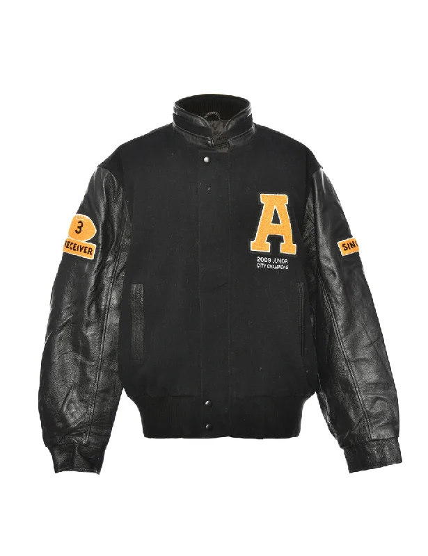 Unbeatable Deal Black & Yellow Canada Varisty Jacket - XL