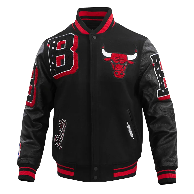 Fantastic Offers NBA CHICAGO BULLS MASHUP MEN'S RIB WOOL VARSITY JACKET (BLACK/RED/BLACK) Fantastic Offers NBA CHICAGO BULLS MASHUP MEN'S RIB WOOL VARSITY JACKET (BLACK/RED/BLACK)
