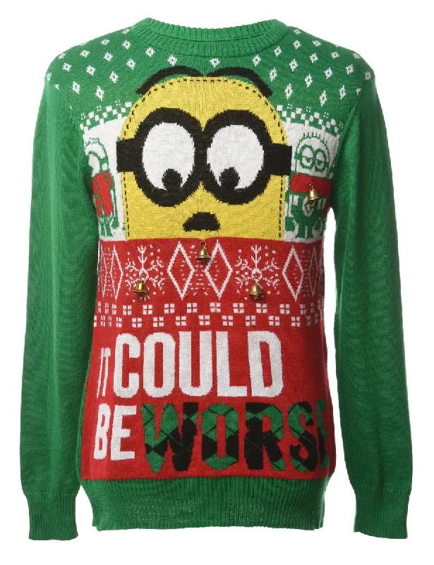 Price Smash Beyond Retro Reworked Christmas Jumper With Bells - S