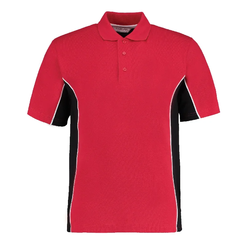Flash Sale Kustom Kit Track Polo (Classic Fit) - Red/Black/White