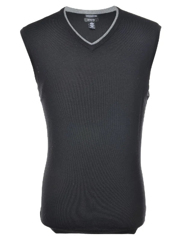 Black Sweater Vest - M