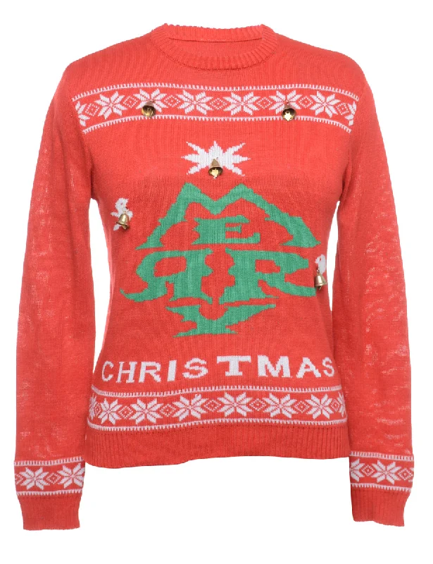 Referral Discount Beyond Retro Reworked Christmas Jumper With Bells - L