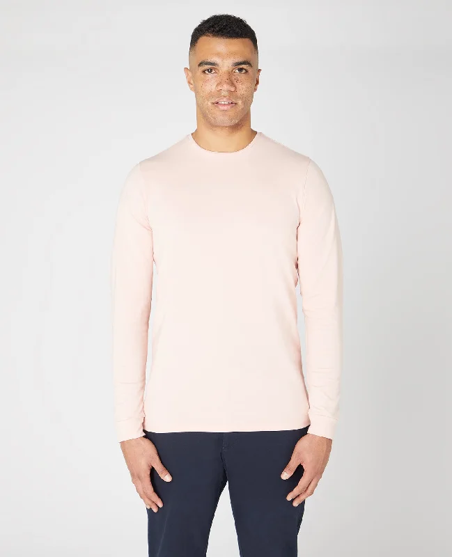 Pay Less Tapered fit cotton-blend stretch long sleeve t-shirt