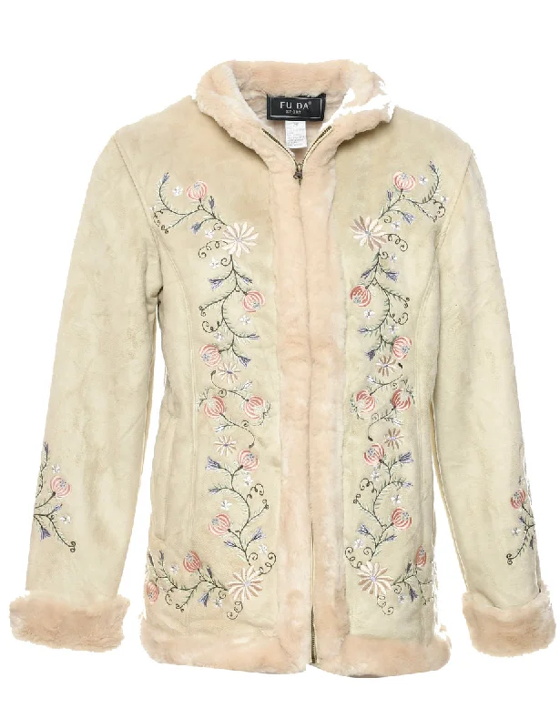 Grand Opening Sale Beige Faux Shearling Jacket - M