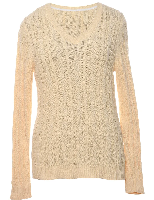 Cable Knit Jumper - M