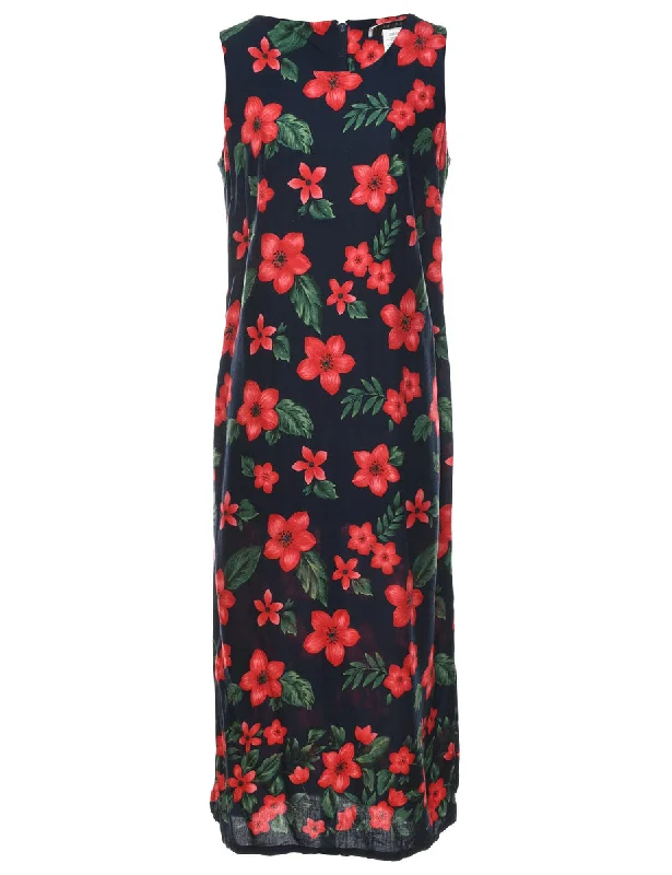 Exclusive Access Black Floral Print Dress - M