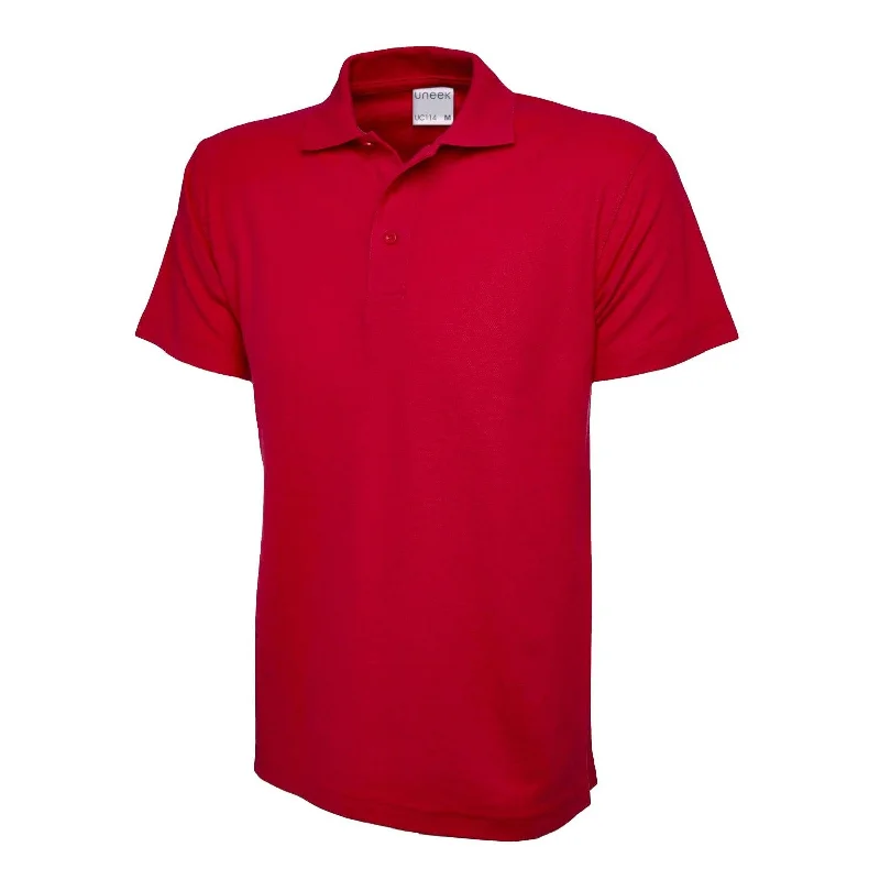 Early Bird Discount Uneek Men's Ultra Cotton Poloshirt Red