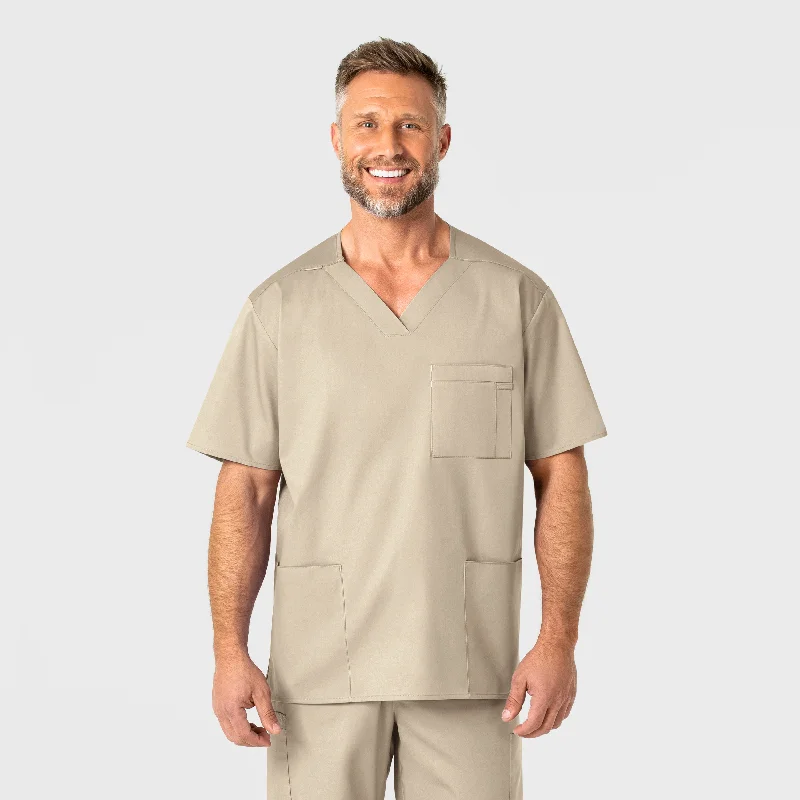 Your Weekend, Your Savings WonderWORK Men's V-Neck Scrub Top - Khaki