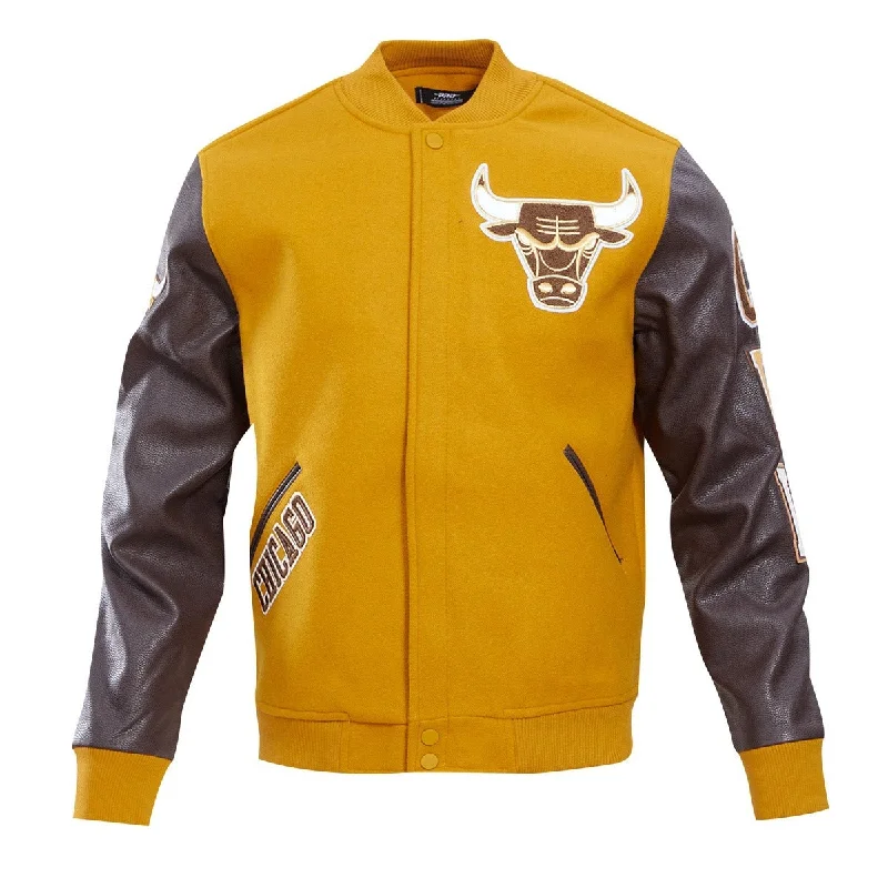 NBA CHICAGO BULLS CLASSIC WOOL MEN'S VARSITY JACKET (BROWN)