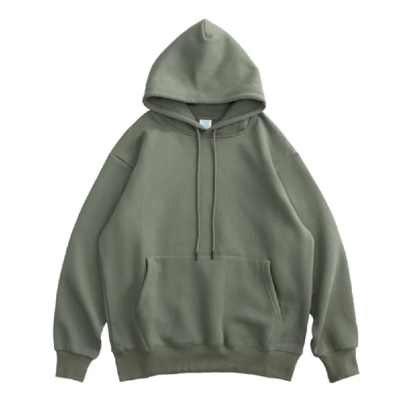 Extra Discount MEN All Season Overhead Regular Fit ROUND NECK Hoodie in Olive