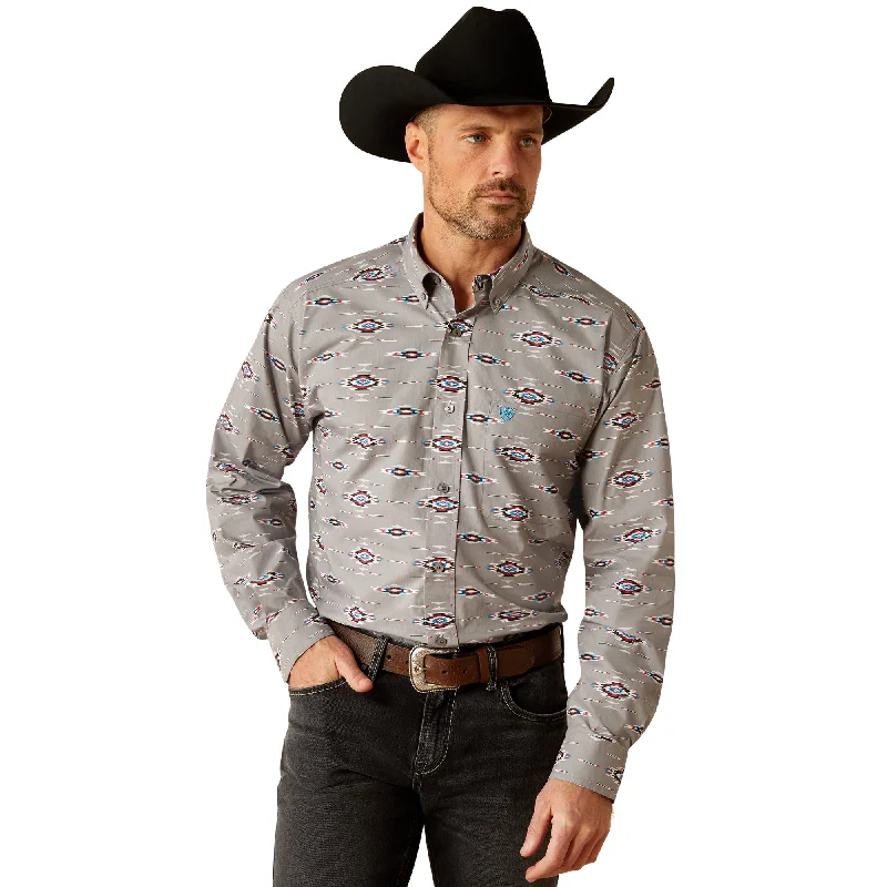 Super Bargain ARIAT JARROD GREY AZTEC LONG SLEEVE SHIRT