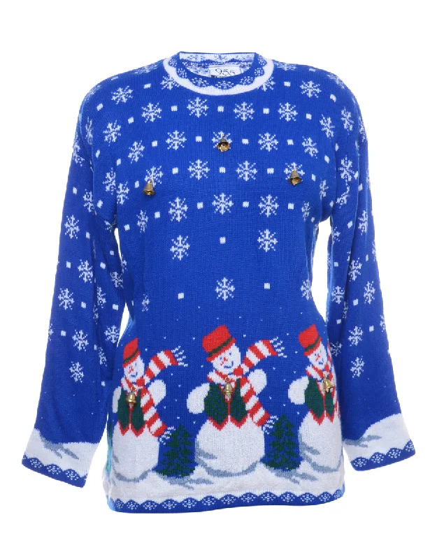 Midnight Sale Beyond Retro Reworked Christmas Jumper With Bells - L