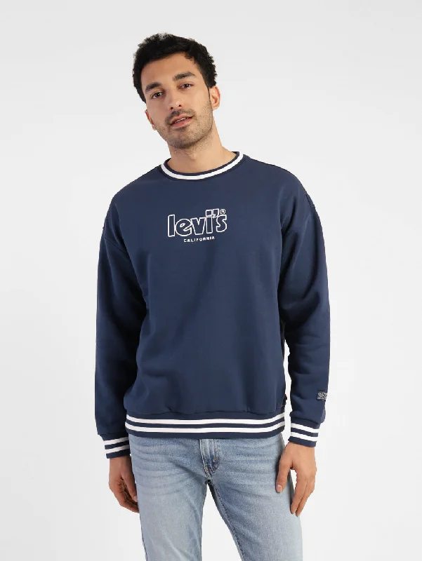 Weekend Discounts to Savor Men's Brand Logo Crew Neck Sweatshirt