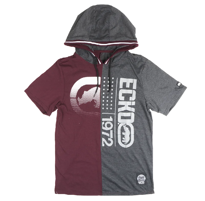 Price Rollback ECKO UNLTD S/S HOODIE SHIRT BURGUNDY/CHARCOAL HTR - EO12K810