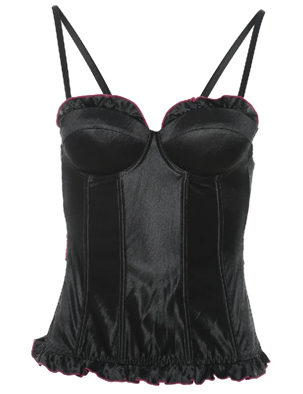 Season Finale Sale Black Frilly Corset - S