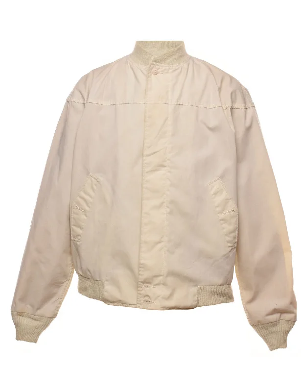 Super Sale Beige Classic Zip-Front Jacket - L