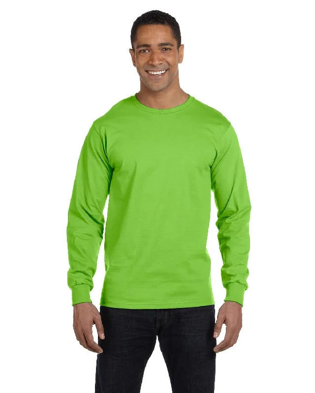 Hanes Long Sleeve Beefy-T T-Shirt | Lime