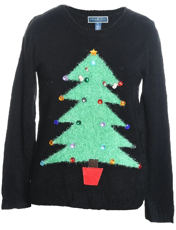 Weekend Specials to Indulge In Black Christmas Jumper - L