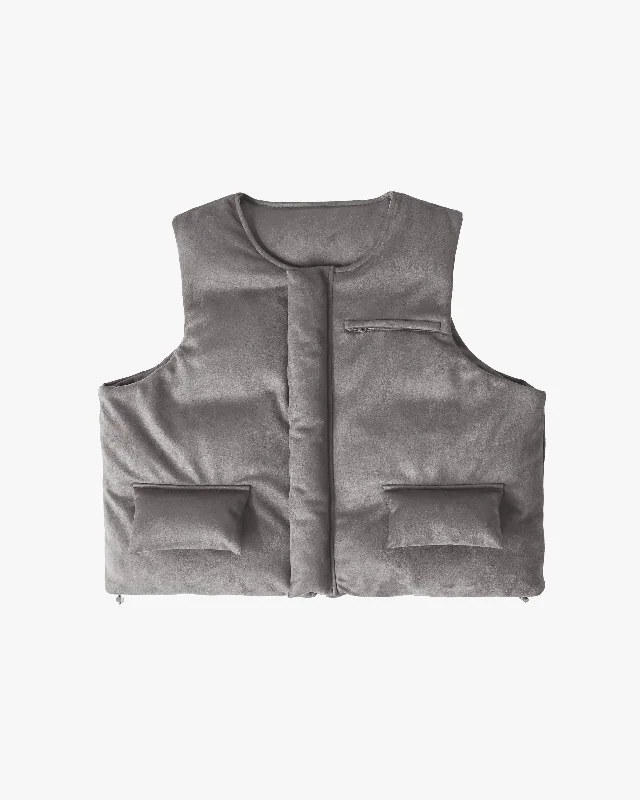 EPTM SUEDE BUBBLE VEST-GREY