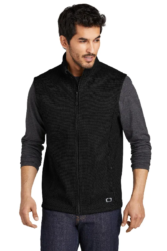 Weekend Offers That Shine Ogio Mens Grit Fleece Full Zip Vest - Blacktop