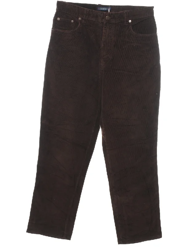 Deal Mania Bill Blass Brown Corduroy Trousers - W30 L27
