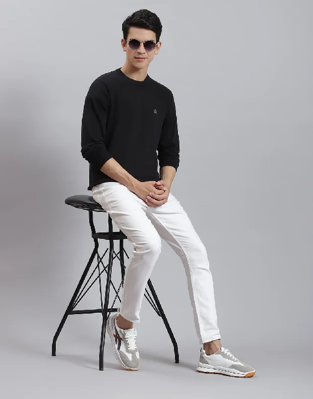 Sale Event Men Black Solid Round Neck Full Sleeve Pullover