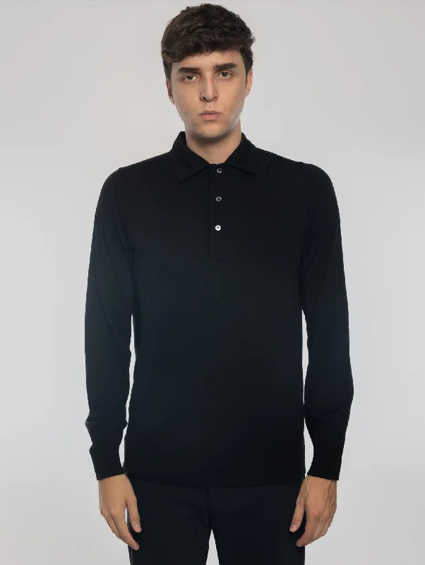 Don't Miss Polo in Lana con Collo Costruito Nero