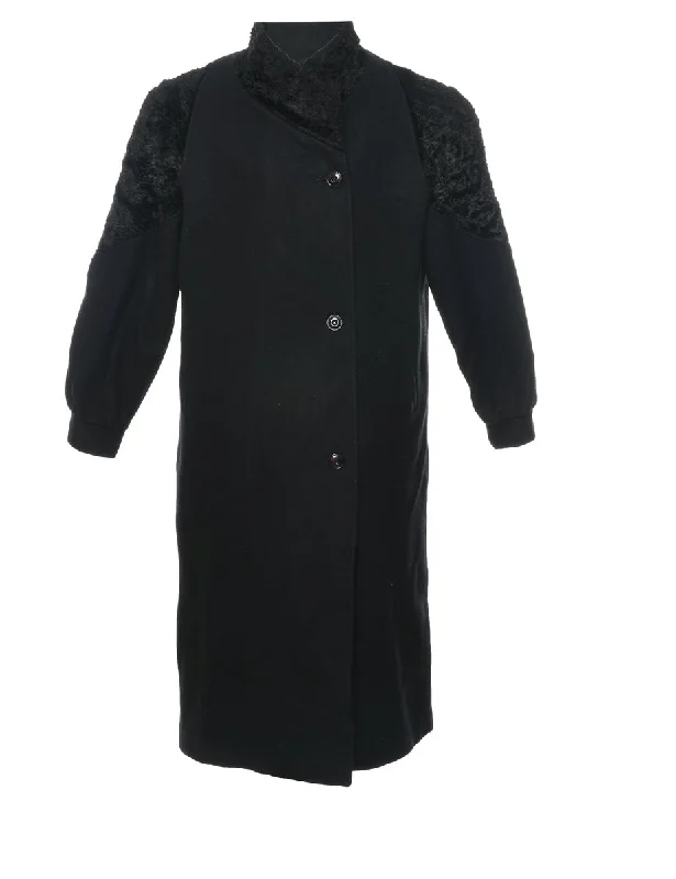 Black Wool Coat - L