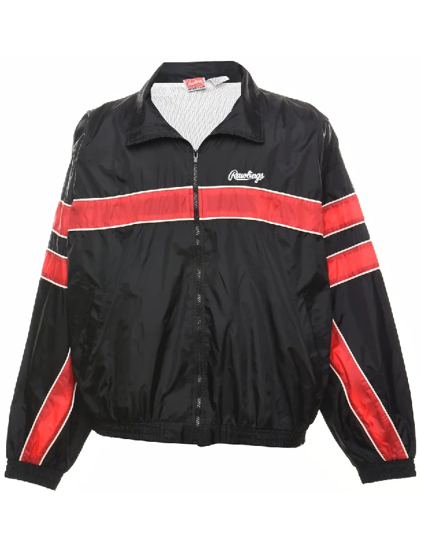 Buy Today Black & Red Zip-Front Nylon Jacket - XL