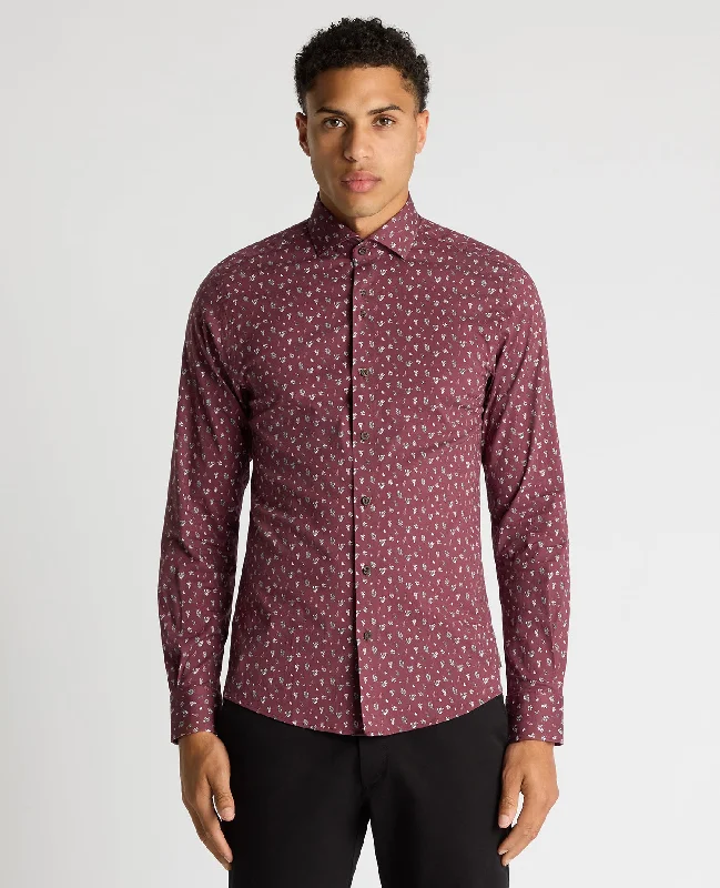 Tapered Fit Floral Cotton-Stretch Shirt