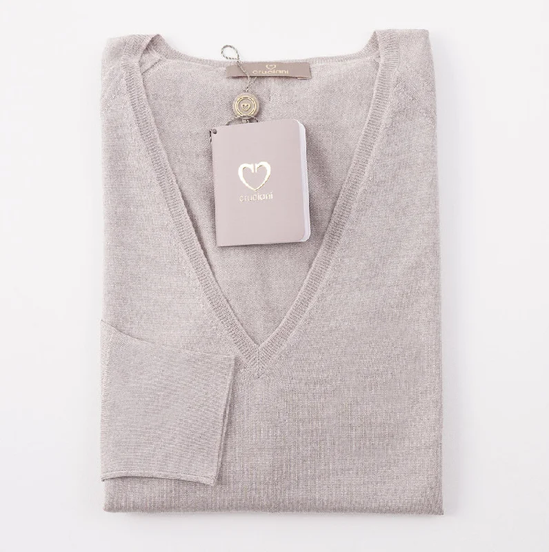 Can't Resist Cruciani Beige Wool-Silk-Cashmere Sweater
