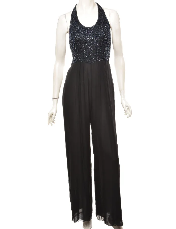 Final Clearance Beaded Silk Jumpsuit - M