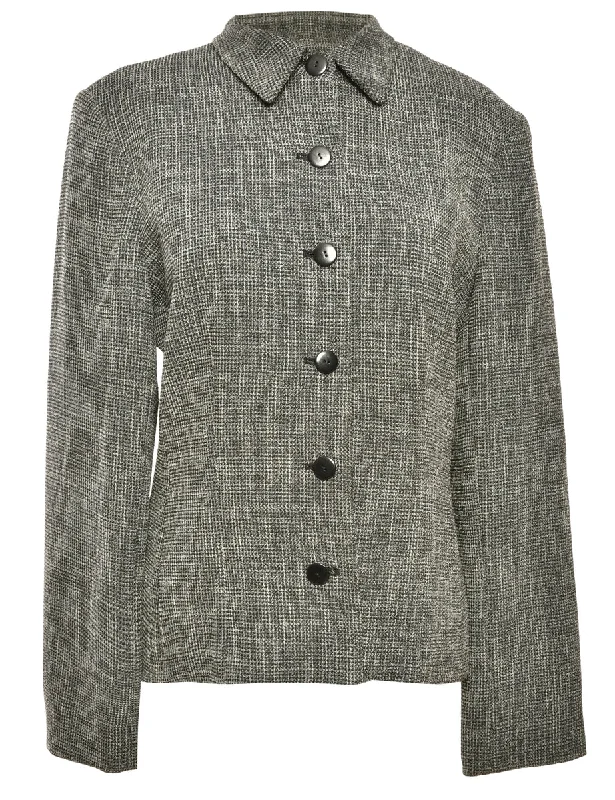 Button Front Grey Jacket - L