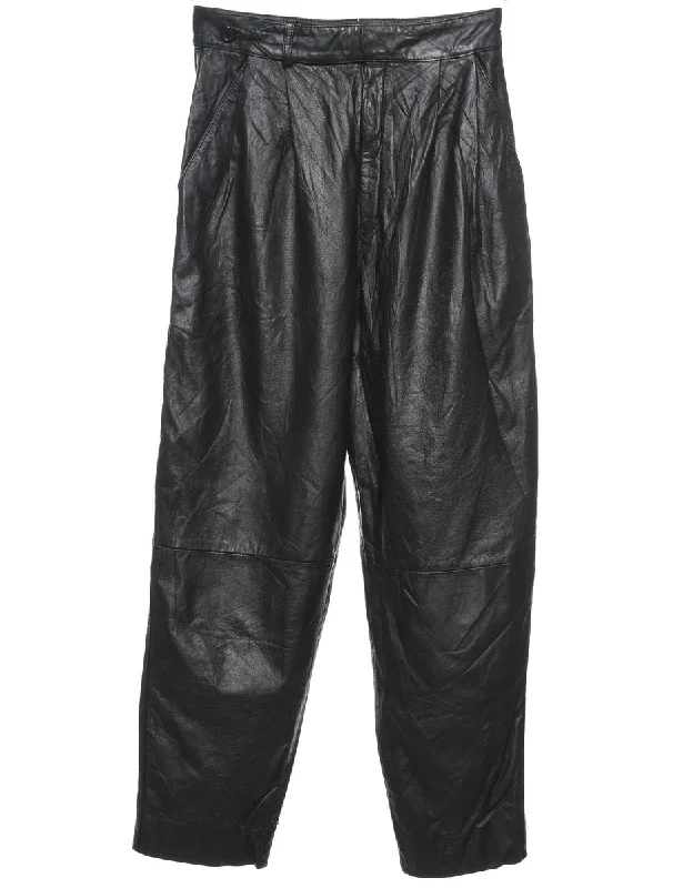 Daily Deals Black Classic Leather Trousers - W26 L26