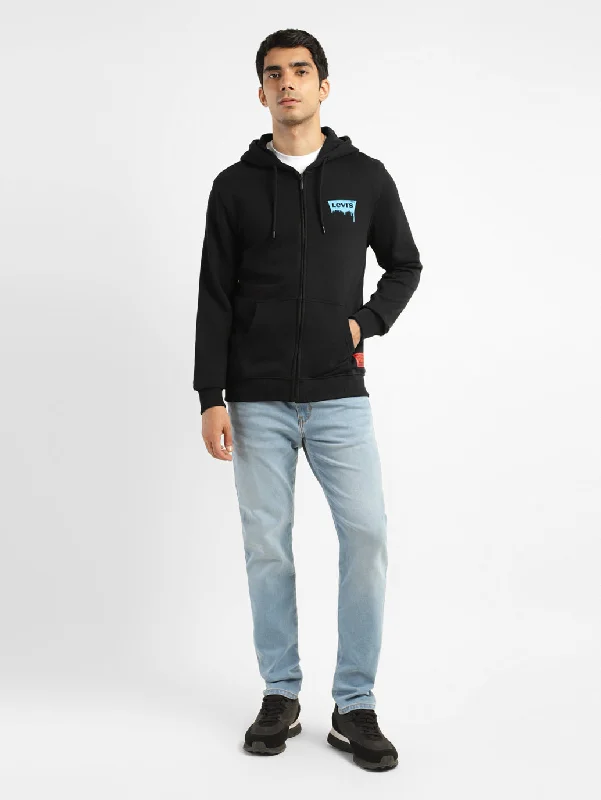 Weekend Steals Await Men's Solid Black Hooded Sweatshirt