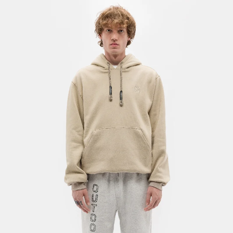 Weekend Offers That Impress Stack Logo Embroidered Hoodie in Khaki