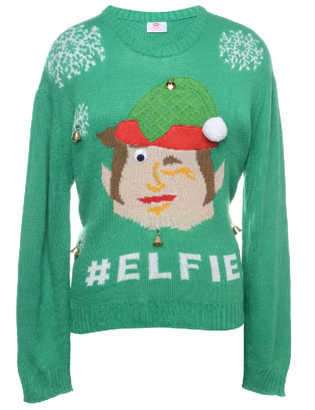 Weekend Discounts to Indulge In Beyond Retro Reworked Christmas Jumper With Bells - XL