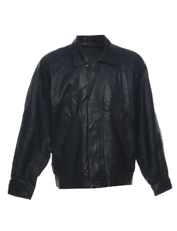 Black Leather Jacket - XL