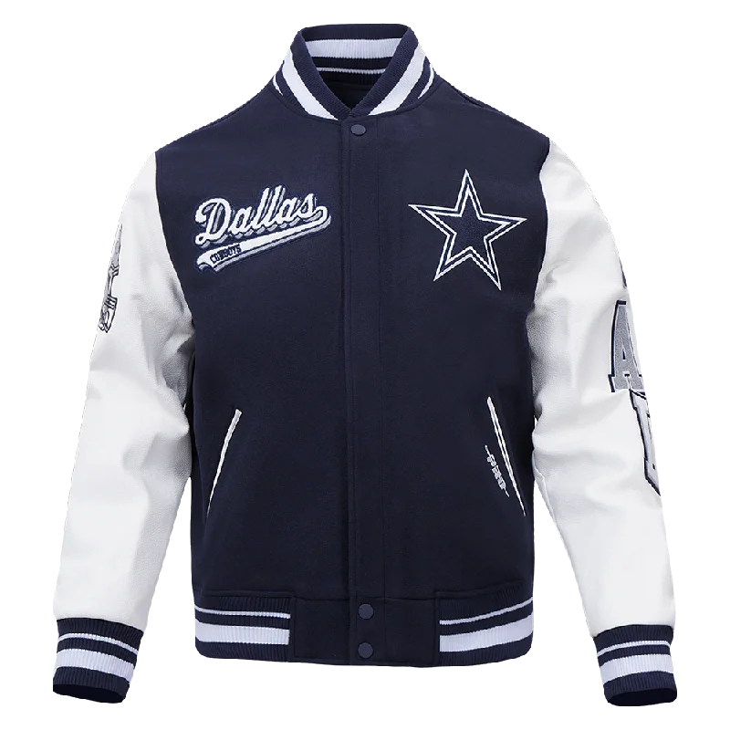 NFL DALLAS COWBOYS SCRIPT TAIL MEN'S RIB WOOL VARSITY (MIDNIGHT NAVY/WHITE)