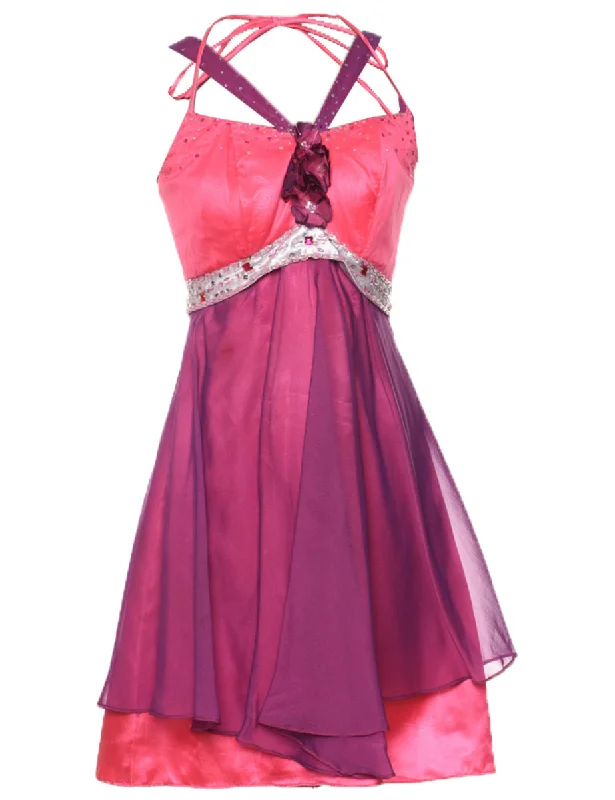 Huge Discounts Beaded Two Tone Evening Dress - S