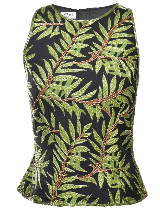 Weekend Bargains to Sizzle Beaded Evening Top - M - Marketplace