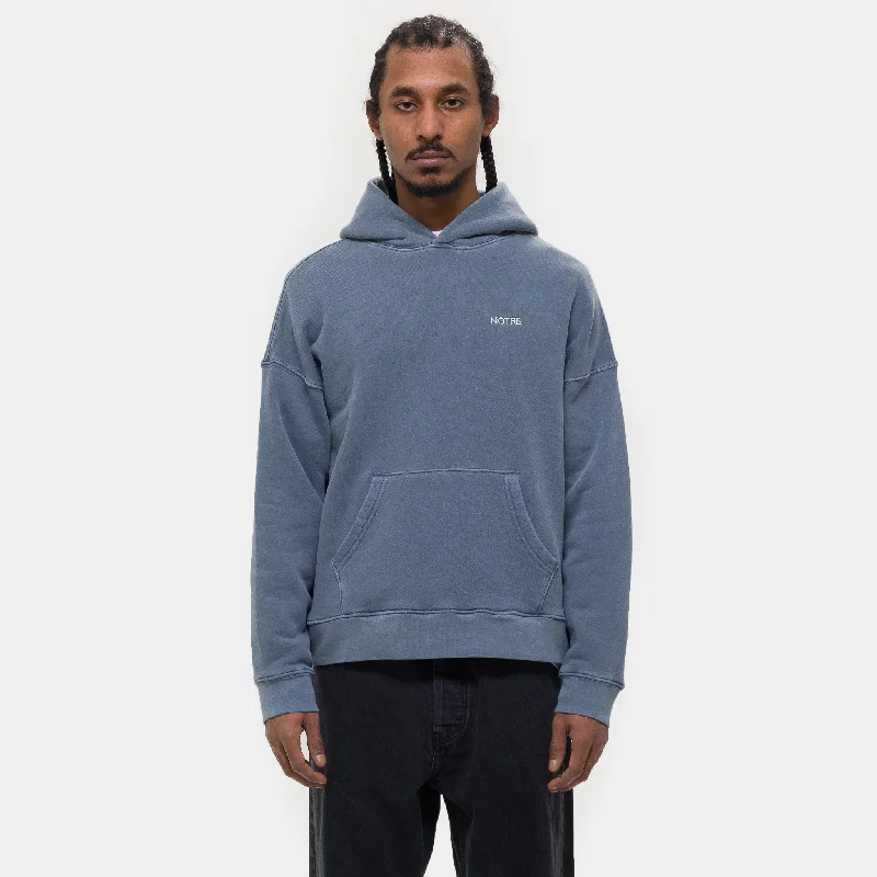 Logo Hoodie in Washed Blue