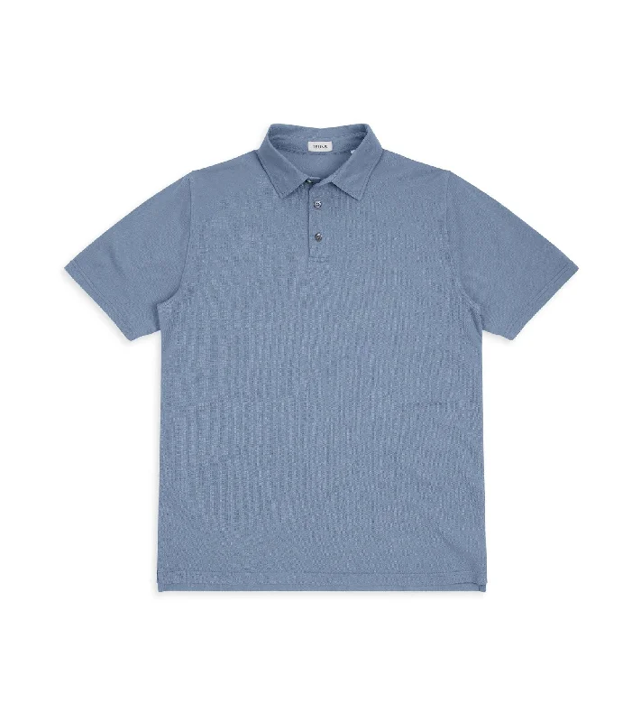 TIME-Limited Offer Trunk Moxon Short Sleeve Polo Shirt: Shadow Blue