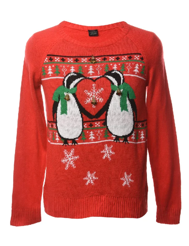 Mega Deal Beyond Retro Reworked Christmas Jumper With Bells - S