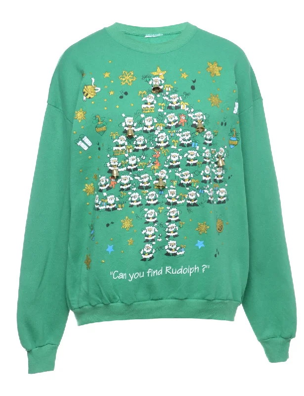 Best Seller Beyond Retro Reworked Christmas Sweatshirt With Bells - XL