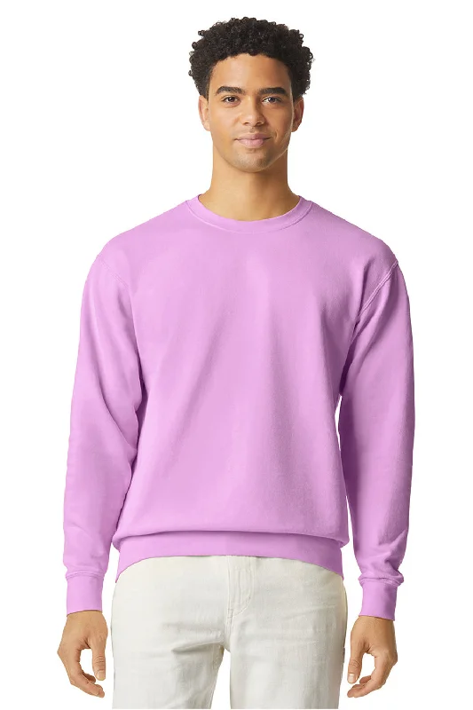 Quick Sale Comfort Colors Mens Garment Dyed Fleece Crewneck Sweatshirt - Neon Violet Purple