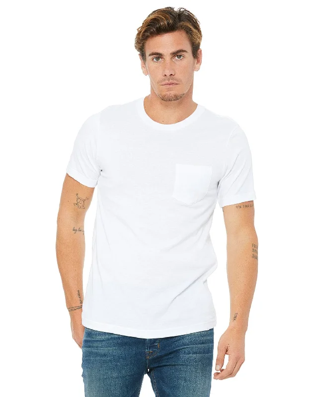 Bella+Canvas Jersey Pocket T-Shirt | White