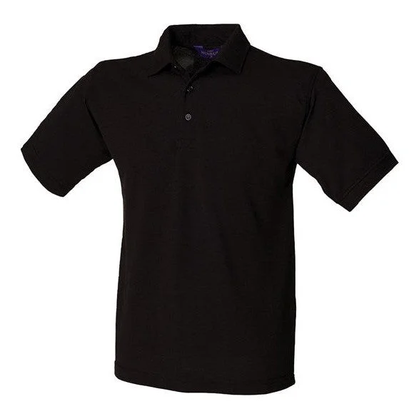 YEAR-End Sale Henbury 65/35 Classic Piqué Polo Shirt - Black*